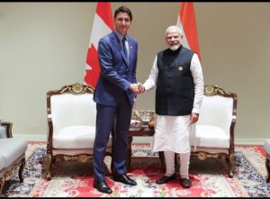 कनाडा में असामाजिक तत्वों की भारत विरोधी गतिविधियों के मुद्दे पर प्रधानमंत्रियों की मुलाकात