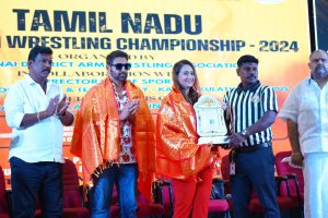 परवीन डबास ने किया तमिलनाडु स्टेट आर्मरेसलिंग चैंपियनशिप 2024 में टेबल का उद्घाटन