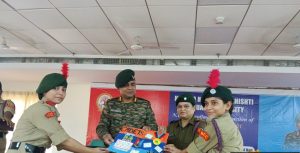 भाषा विश्वविद्यालय पहुंचे NCC कमान अधिकारी कर्नल रत्नाकर त्रिवेदी