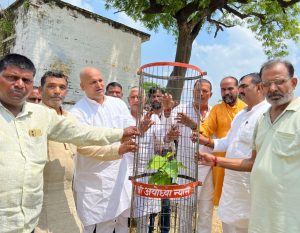 अयोध्या न्यास द्वारा चलाए जा रहे पौधरोपण अभियान में छात्र-छात्राओं ने किया पौधरोपण